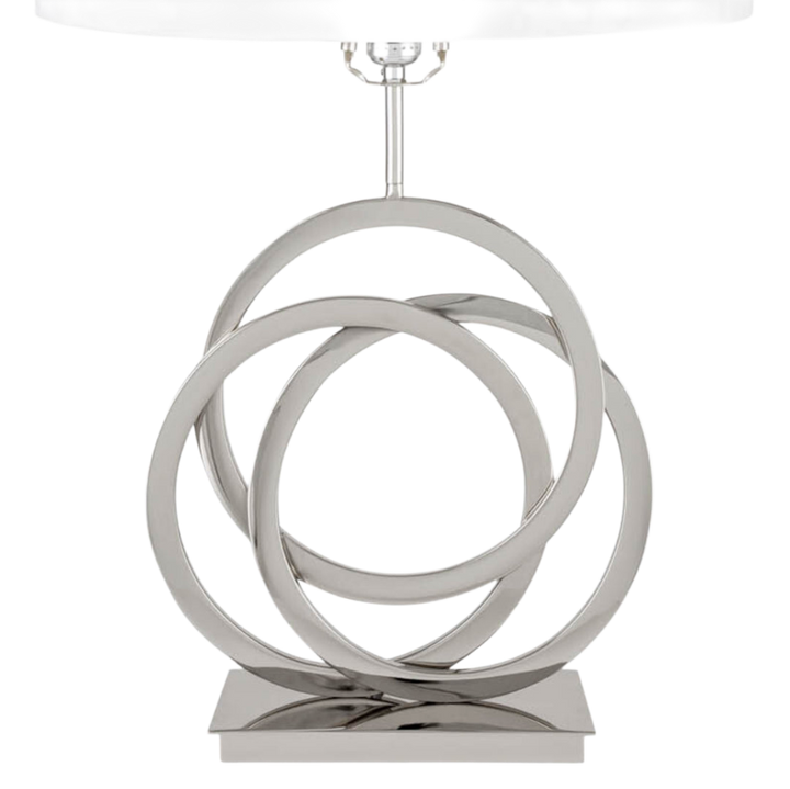 Chrome Circles Table Lamp  1 Light  USB Charger