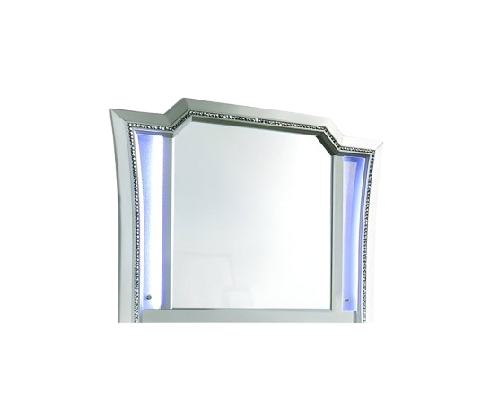 38" Champagne Abstract Wood Framed Mounted Dresser Mirror