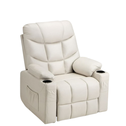 Premium PU Leather Kids Recliner Chair with Dual Cup Holders & Storage Pockets - Ergonomic Youth Furniture with 130° Recline