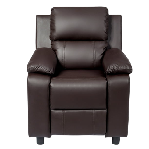 Premium Kids Recliner Chair with Storage Armrest - Solid Wood Frame Children's Lounge Sofa for Entertainment & Comfort