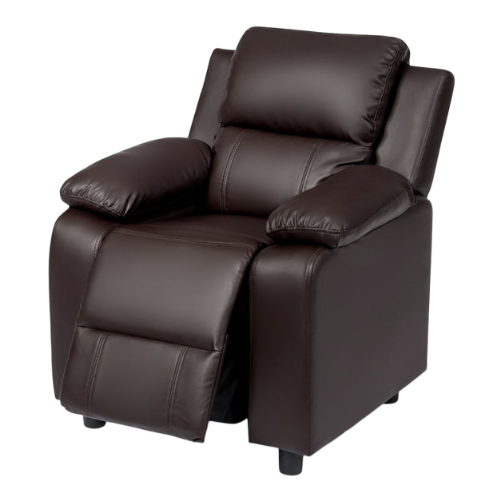 Premium Kids Recliner Chair with Storage Armrest - Solid Wood Frame Children's Lounge Sofa for Entertainment & Comfort