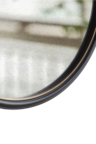 19.5" in Handsome Cleveland Mirror with Rope Strap Contemporary Design Circle Mirror with Grey Round Metal Frame for Wall Decor Bathroom, Entryway