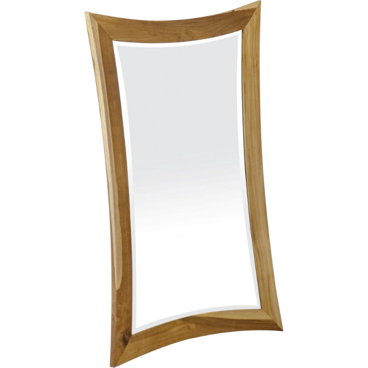 35" Brown Abstract Wood Framed Bathroom Vanity Mirror