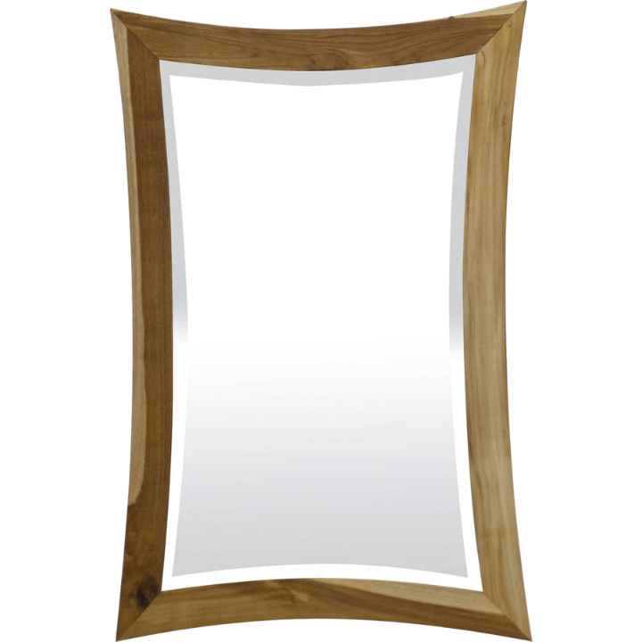 35" Brown Abstract Wood Framed Bathroom Vanity Mirror