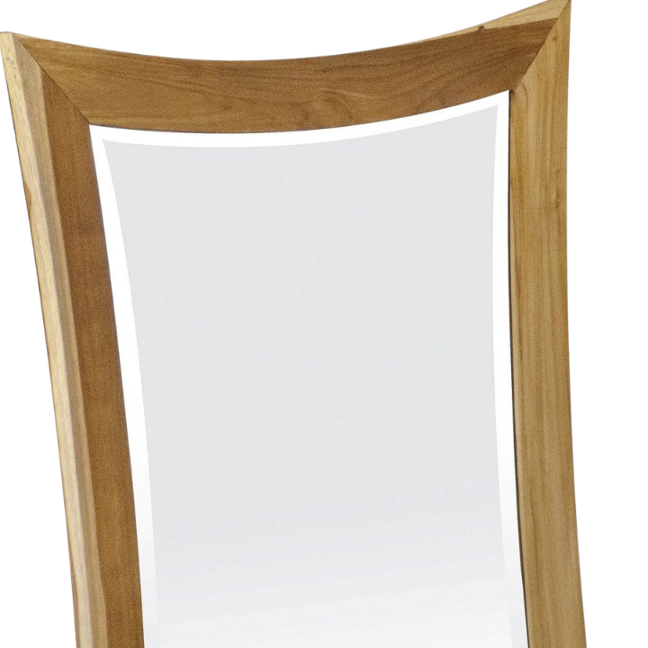 35" Brown Abstract Wood Framed Bathroom Vanity Mirror