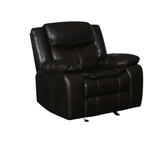 Brown Leather Manual Reclining Chair - Premium Comfort for TV Watching & Relaxation