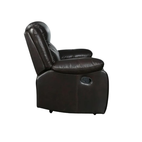 Brown Leather Manual Reclining Chair - Premium Comfort for TV Watching & Relaxation