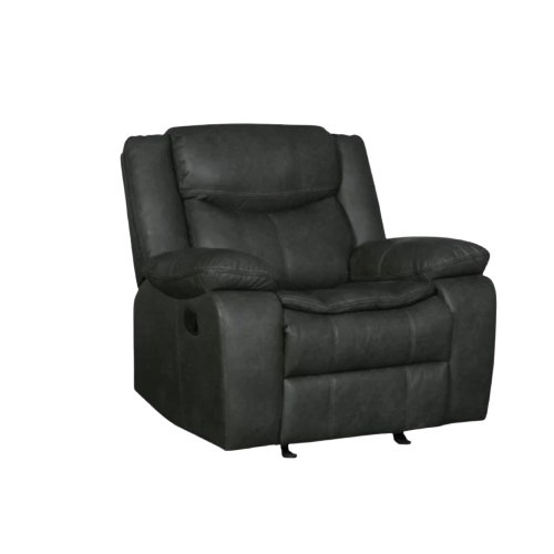 Gray Leather Match Manual Reclining Chair - Premium Power Recliner for Living Room Comfort