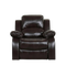 Brown Leather Match Manual Reclining Chair - Premium Comfort for Living Room Relaxation