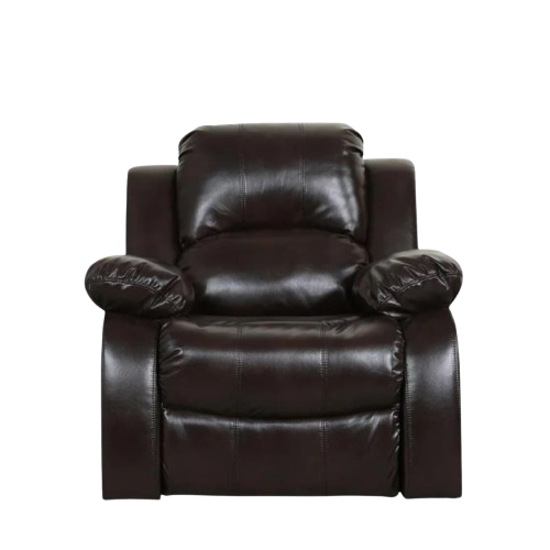Brown Leather Match Manual Reclining Chair - Premium Comfort for Living Room Relaxation