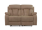 63" Beige Leather Match Recliner