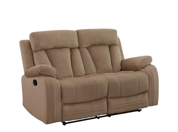63" Beige Leather Match Recliner