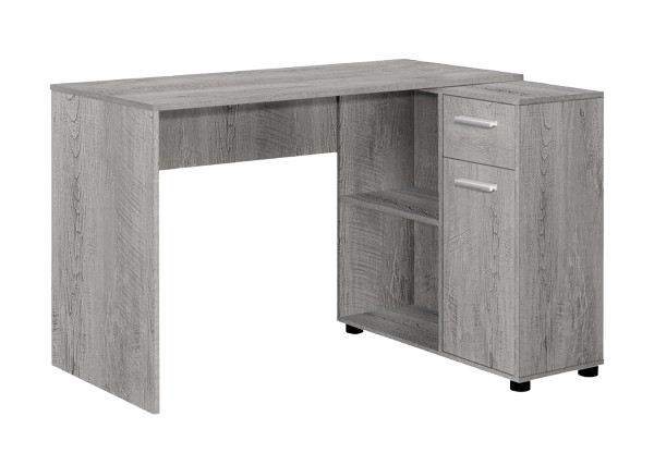 46" Gray Wood L Shape Computer Desk