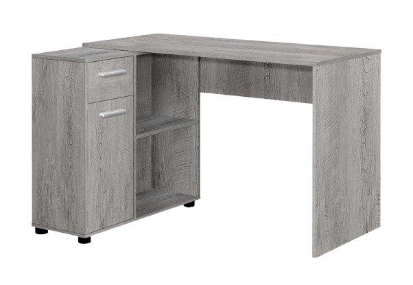 46" Gray Wood L Shape Computer Desk