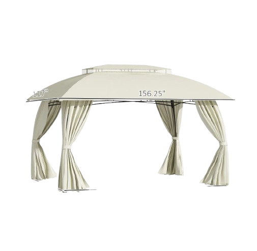 Exclusive 10' x 13' Patio Gazebo Canopy - Premium Double Vented Roof Steel Frame Outdoor Shelter