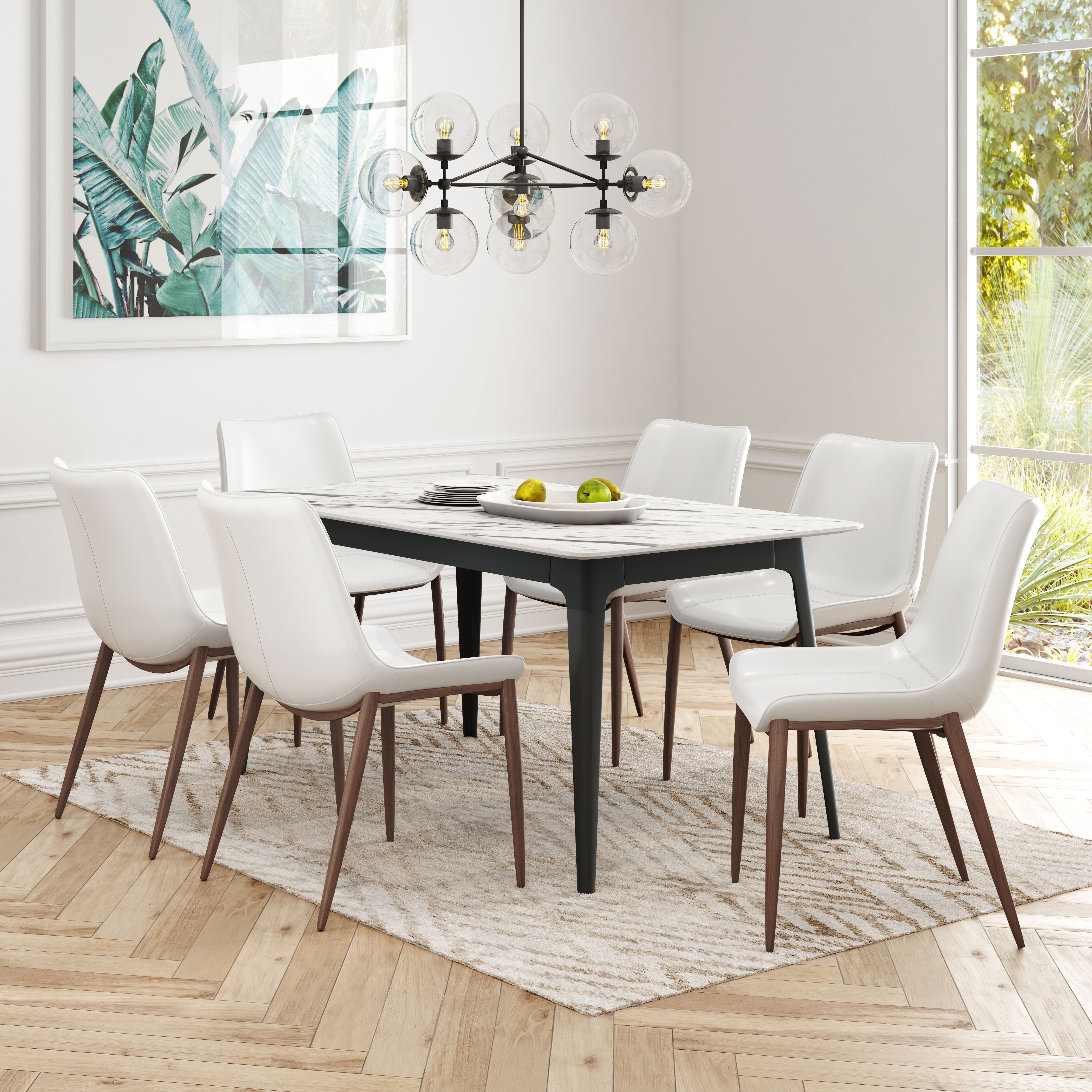 Magnus Dining Chair White & Walnut