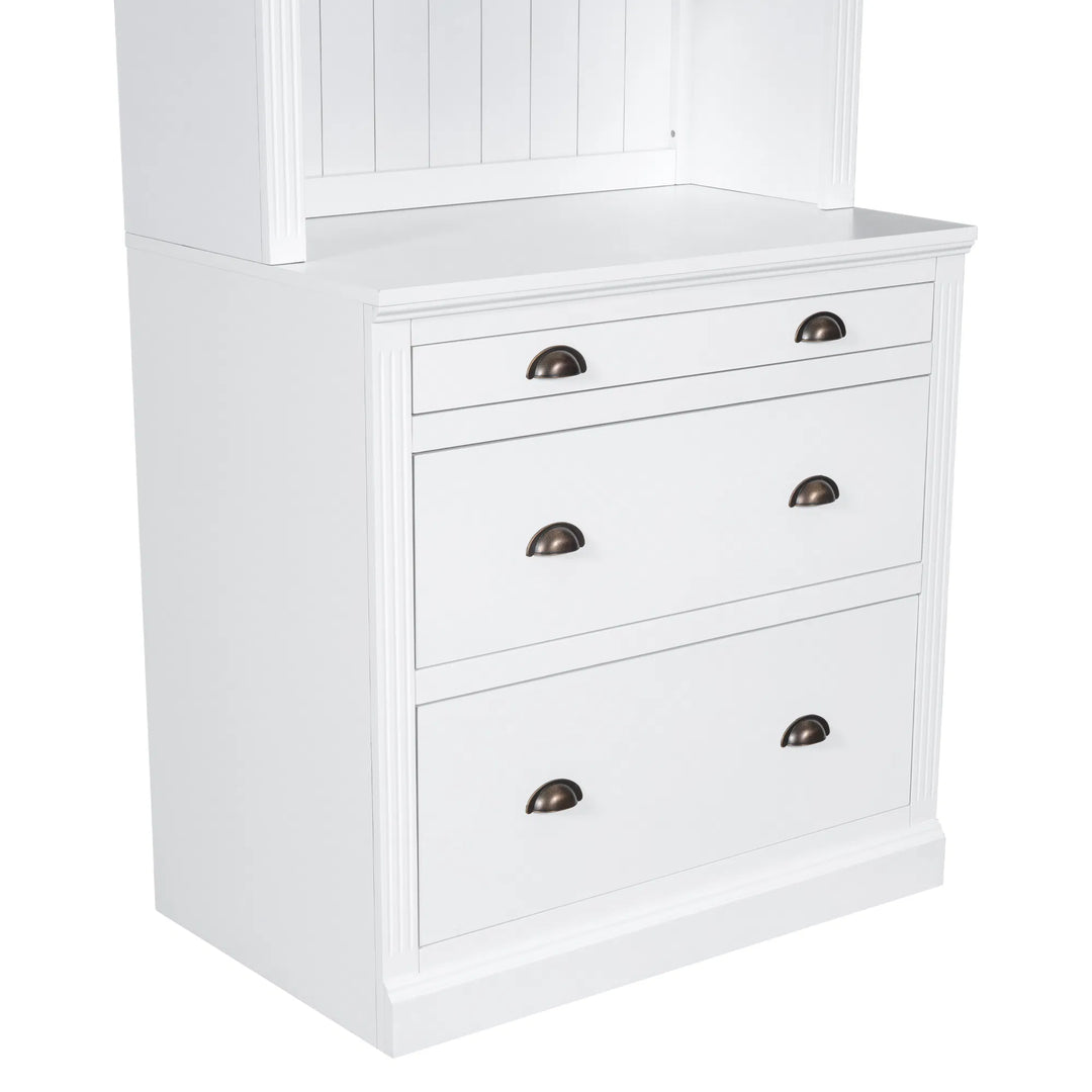 Premium 83.4" Tall LED Bookshelf with Storage - Modern Home Office Solution