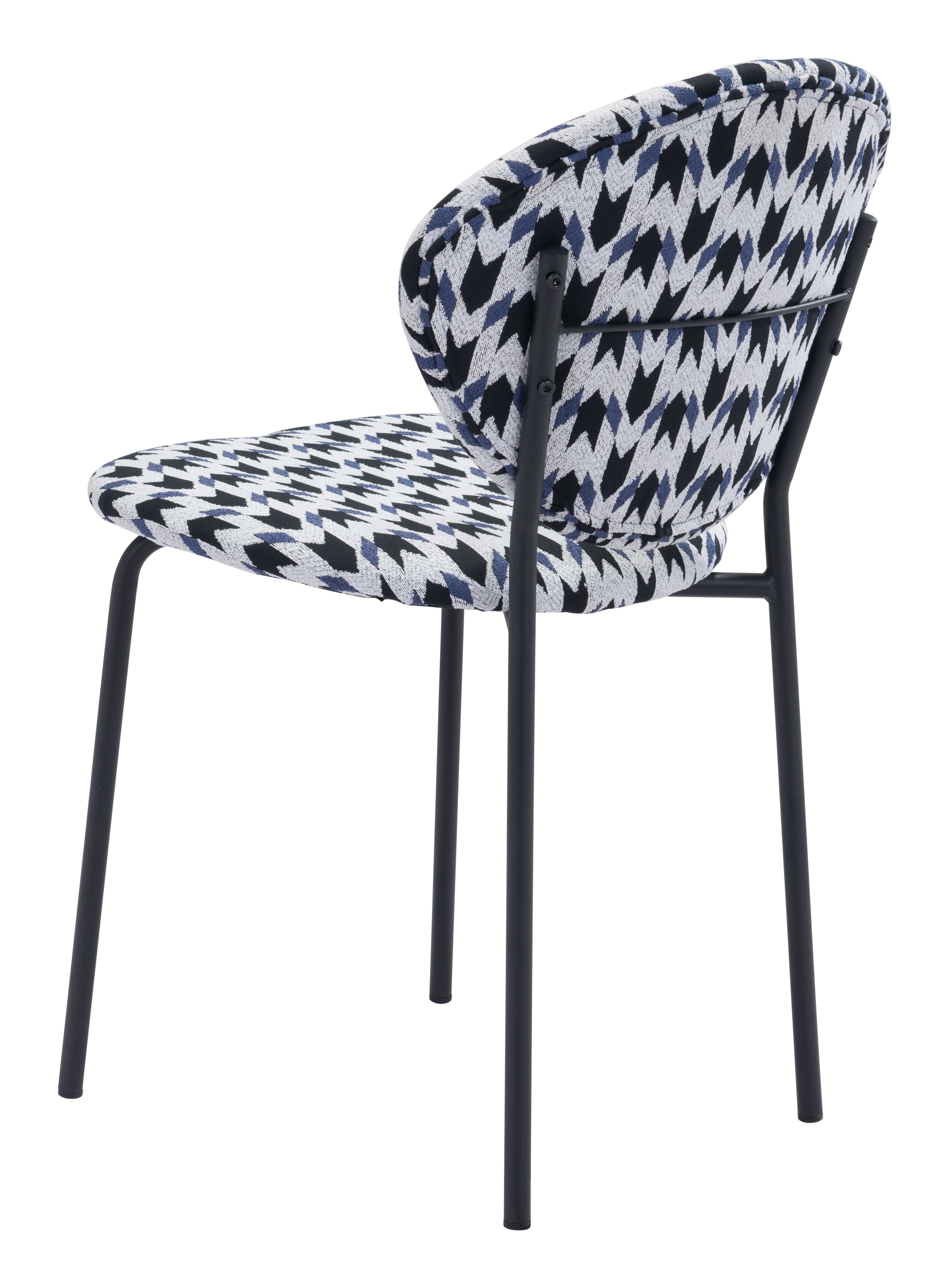 Clyde Dining Chair Geometric Print & Black