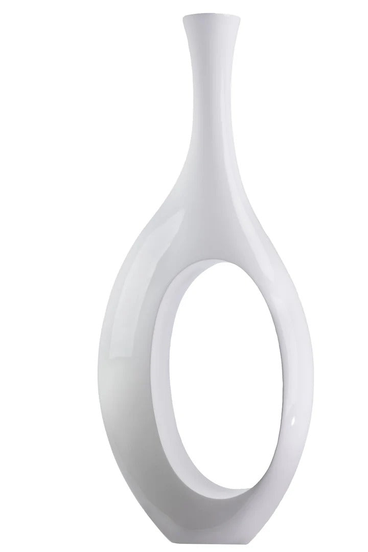 Premium Trombone Set in White - Contemporary Resin Floor Sculptures with Glossy Finish
