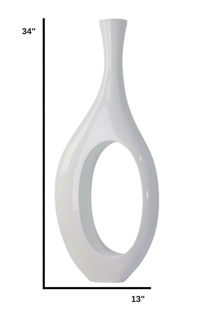 Premium Trombone Set in White - Contemporary Resin Floor Sculptures with Glossy Finish