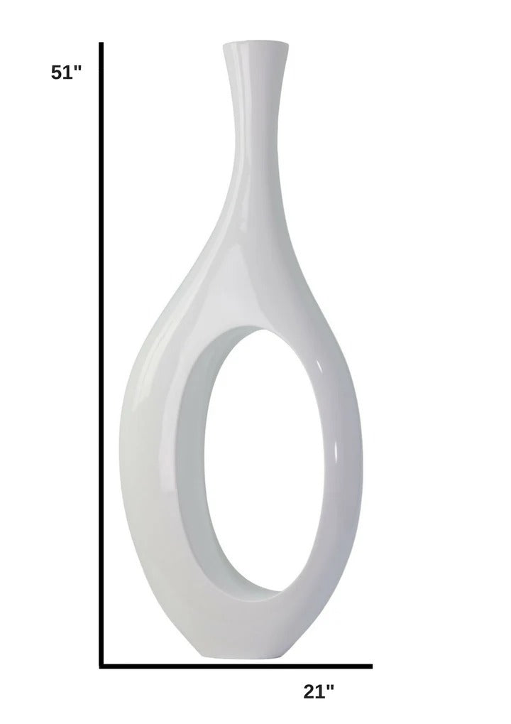 Premium Trombone Set in White - Contemporary Resin Floor Sculptures with Glossy Finish