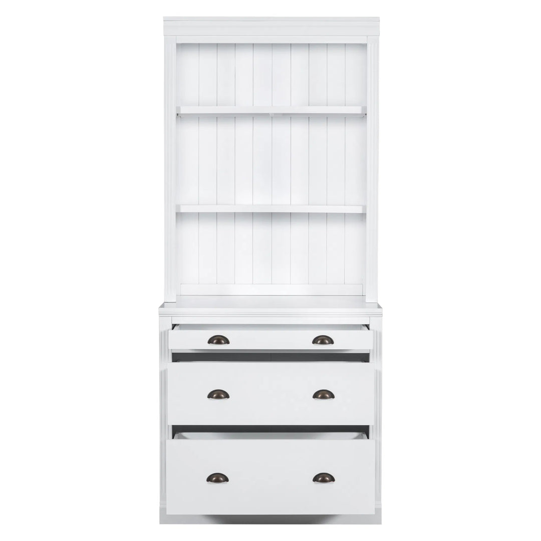 Premium 83.4" Tall LED Bookshelf with Storage - Modern Home Office Solution