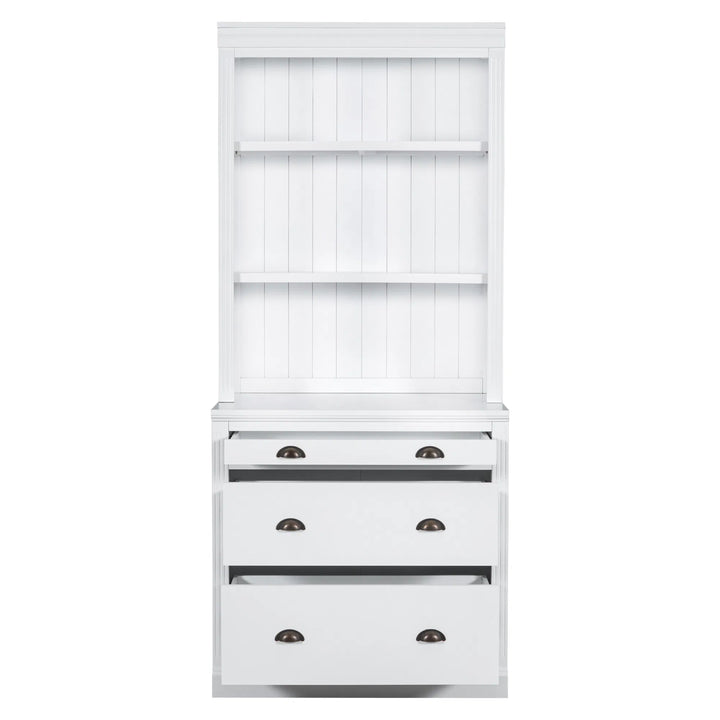 Premium 83.4" Tall LED Bookshelf with Storage - Modern Home Office Solution