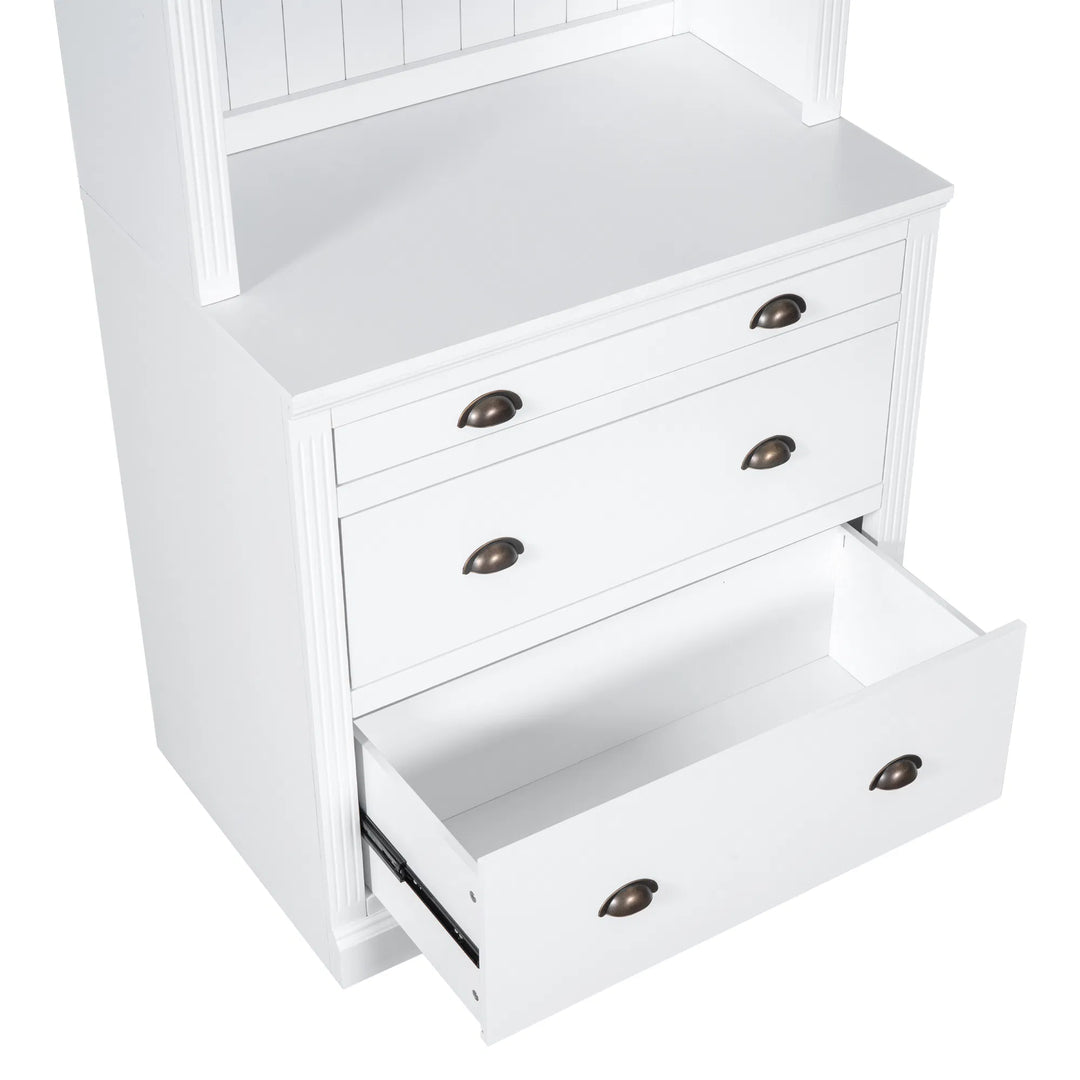 Premium 83.4" Tall LED Bookshelf with Storage - Modern Home Office Solution