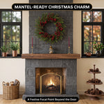 CHRISTMAS BERRY WREATH FOR FRONT DOOR – WINTER PINE HOLIDAY DÉCOR - 10