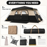 8-10 Person Instant Cabin Camping Tent with Room Divider & Rainfly - 10