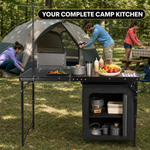 Camping Portable Cook Station/Kitchen Table, Folding Outdoor Cooking Table with Storage - 10