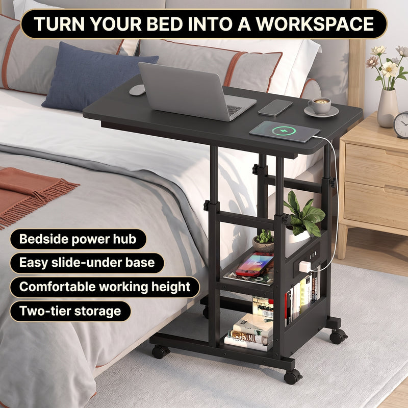 C-SHAPED END TABLE WITH CHARGING STATION – ADJUSTABLE HEIGHT - 10