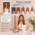 Portable LED Makeup Mirror – Rechargeable, Adjustable Brightness, Compact & Travel-Friendly - 10