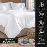 Bamboo Cooling Sheets – 300TC Viscose Sateen Sheet Set - 10