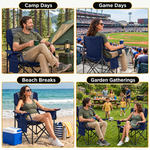 Heavy Duty Camping Chair with Cooler Storage – Single or Twin Pack - 10
