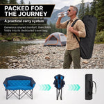 Oversized Padded 2-Person Folding Camping Loveseat Chair – Heavy Duty Outdoor Seating - 10