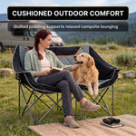 Oversized Padded 2-Person Folding Camping Loveseat Chair – Heavy Duty Outdoor Seating - 10