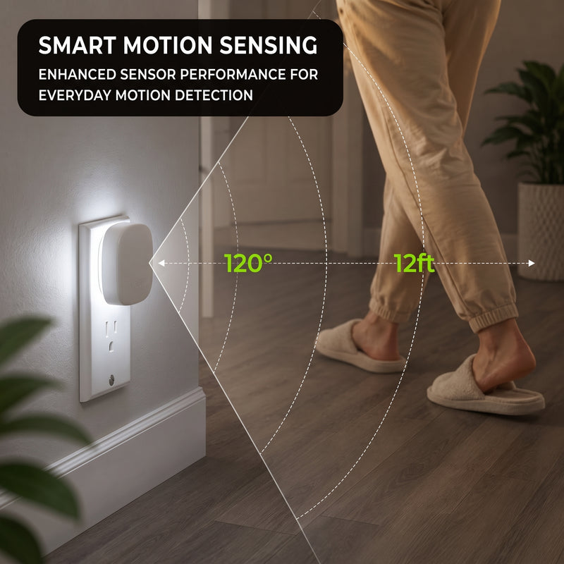 PLUG-IN NIGHT LIGHT – MOTION SENSOR, DUSK-TO-DAWN & DIMMING - 10