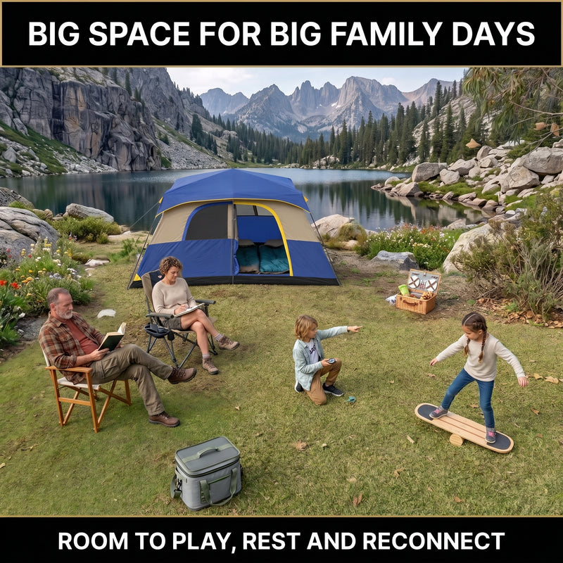 8–10 Person Instant Cabin Camping Tent with Room Divider - 10