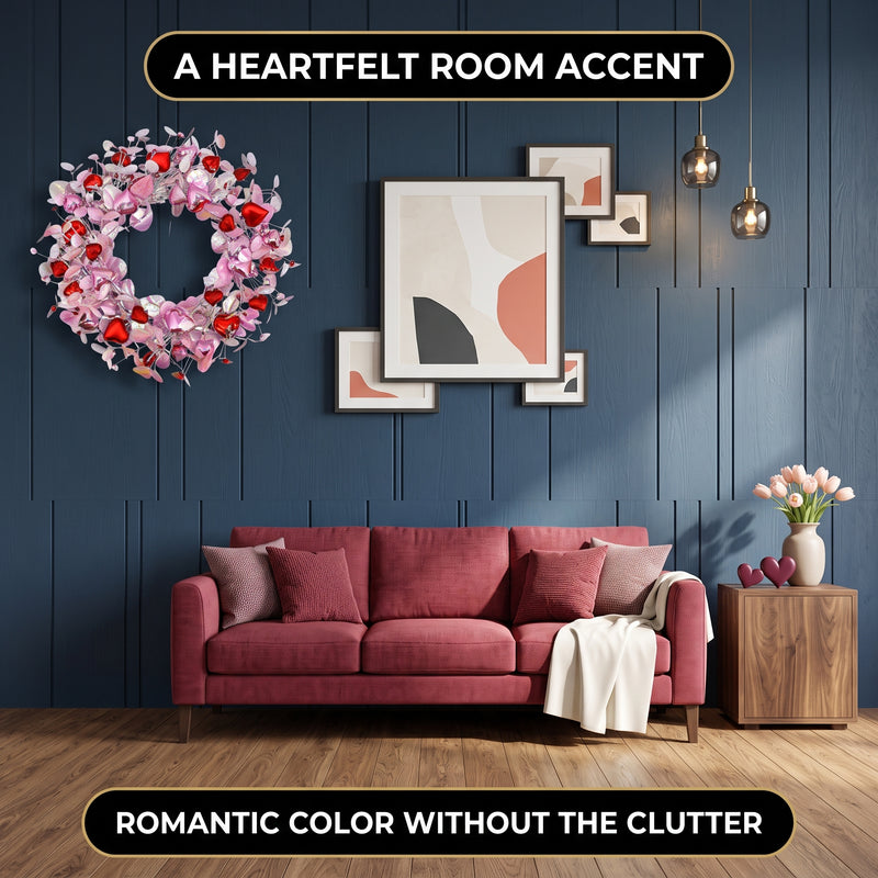 VALENTINE WREATHS FOR FRONT DOOR – HEART & BERRY FLORAL WREATH FOR VALENTINE’S DAY DÉCOR - 10