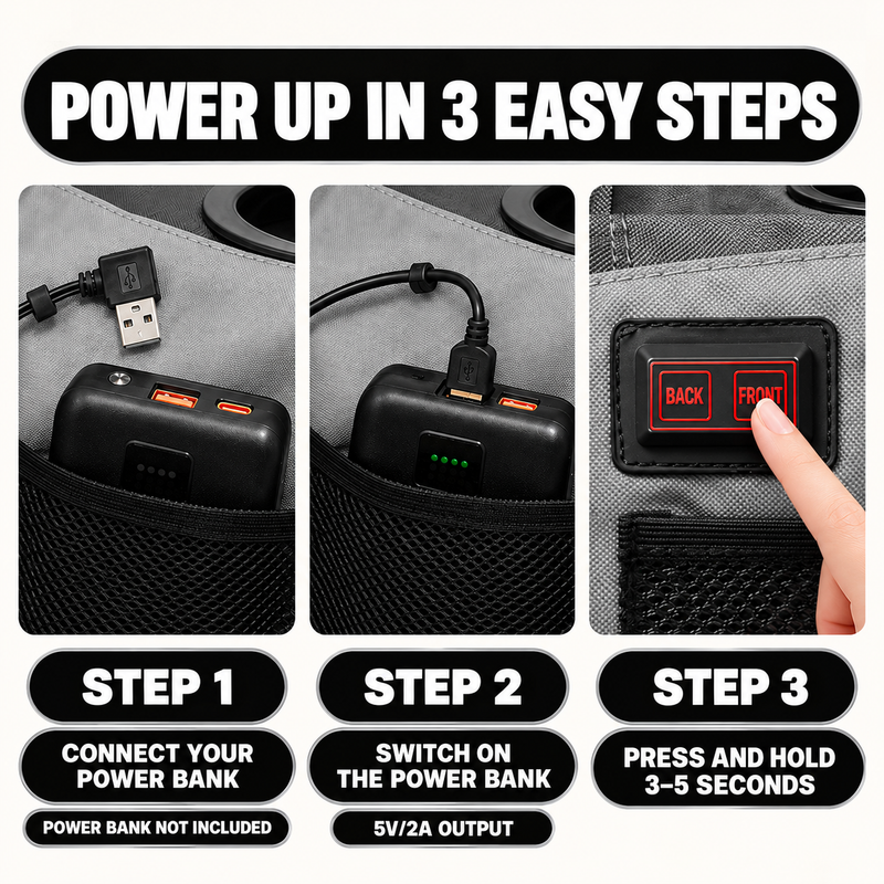 Double Heated Camping Chair with 3 Heat Levels & USB Power Pocket - 10