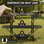 Camping Portable Cook Station/Kitchen Table, Folding Outdoor Cooking Table with Storage - 10