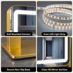 LED Vanity Mirror with Touch Dimming & Magnification - 10