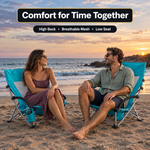 Folding Beach Chairs 2-Pack – Mesh Back with Cup Holders - 10