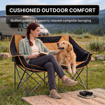 Oversized Padded 2-Person Folding Camping Loveseat Chair – Heavy Duty Outdoor Seating - 10