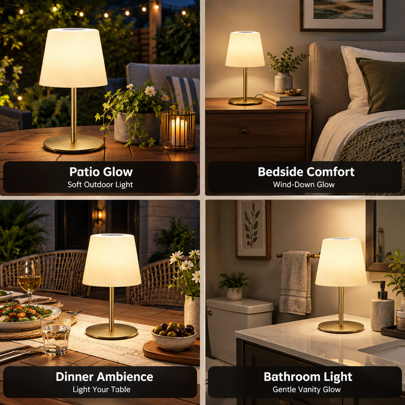 CORDLESS TABLE LAMP – RECHARGEABLE & WATERPROOF FOR SHOWER, BATHROOM AND OUTDOOR USE - 10
