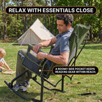 High Back Folding Rocking Camping Chair – Oversized Portable Outdoor Rocker with Cup Holder, Carry Bag & Heavy-Duty Steel Frame - 10