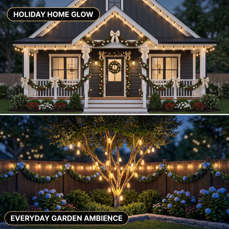Outdoor Solar String Lights with Remote — Black, 37–108 ft - 10