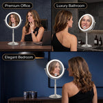Rechargeable LED Lighted Double Sided Magnifying Makeup Mirror – Height Adjustable with Adjustable Brightness - 10