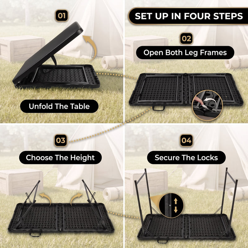 4 ft Adjustable Folding Camping Table - 10